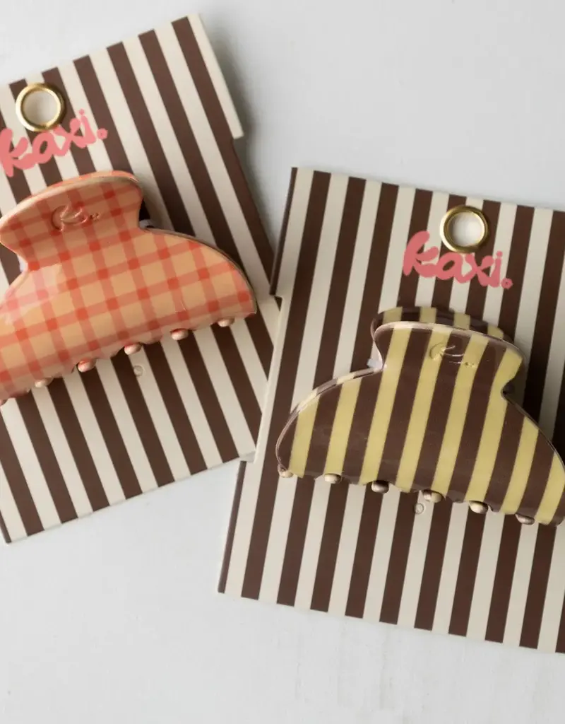 J.HOFFMAN'S Girlhood Midi Claw- Striped Brown