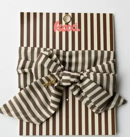 J.HOFFMAN'S Girlhood Striped Hair Scarf- Brown