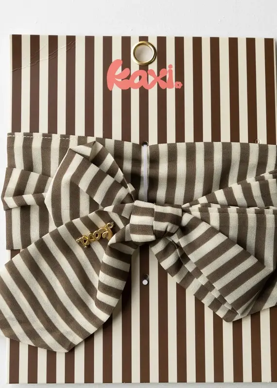 J.HOFFMAN'S Girlhood Striped Hair Scarf- Brown