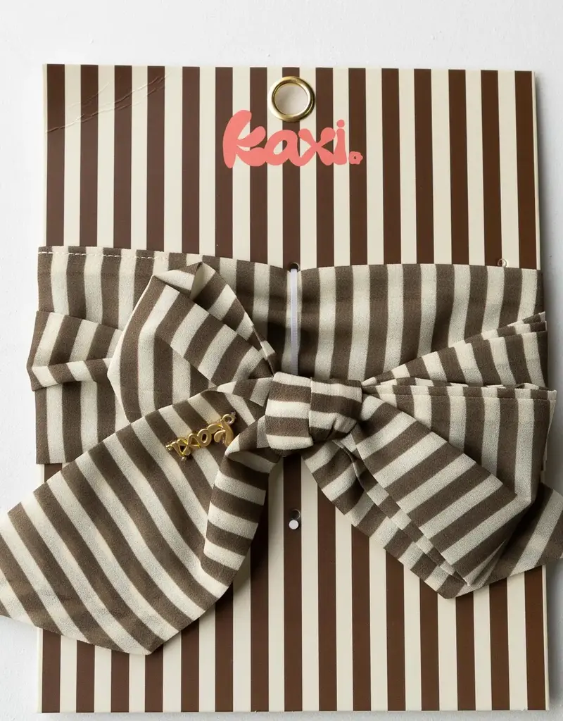 J.HOFFMAN'S Girlhood Striped Hair Scarf- Brown