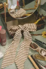 J.HOFFMAN'S Girlhood Striped Hair Scarf- Brown