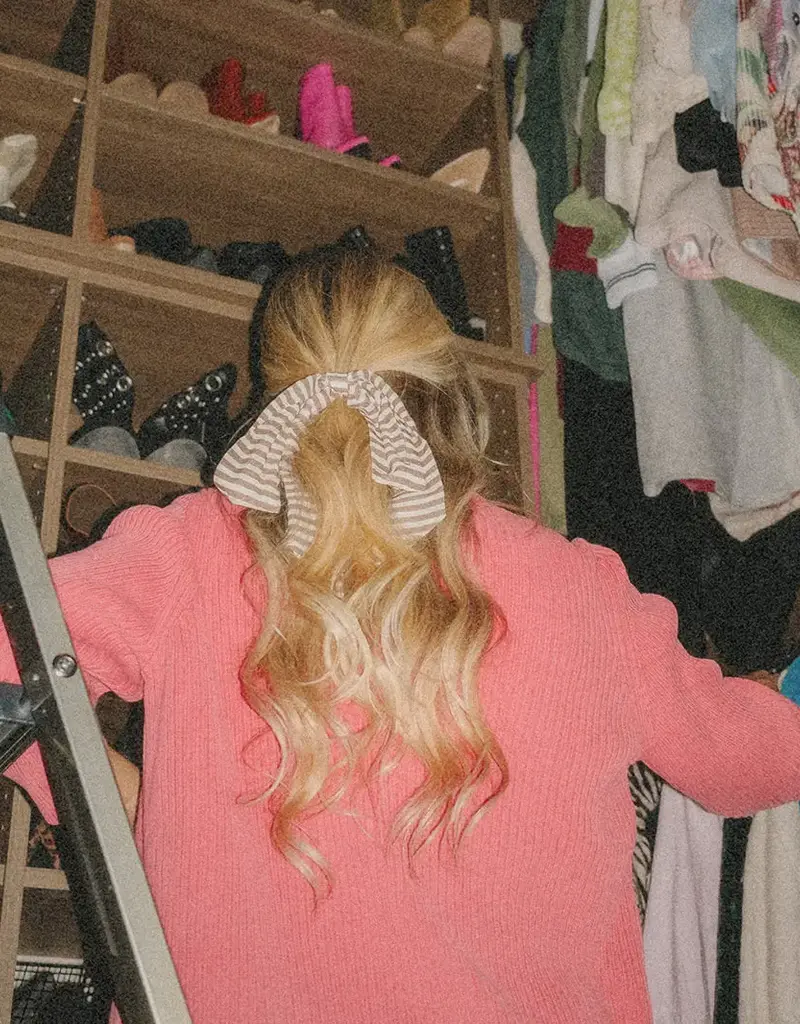 J.HOFFMAN'S Girlhood Striped Hair Scarf- Brown