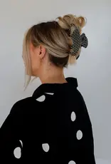 J.HOFFMAN'S Black & White Dot Oversized Claw Clip