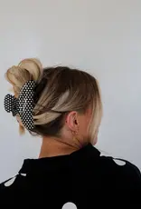 J.HOFFMAN'S Black & White Dot Oversized Claw Clip