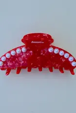 J.HOFFMAN'S Tortoise Red Pearl Claw Clip- Oversized