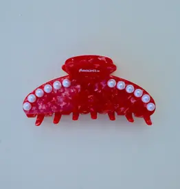 J.HOFFMAN'S Holiday Red Claw Clip- Oversized