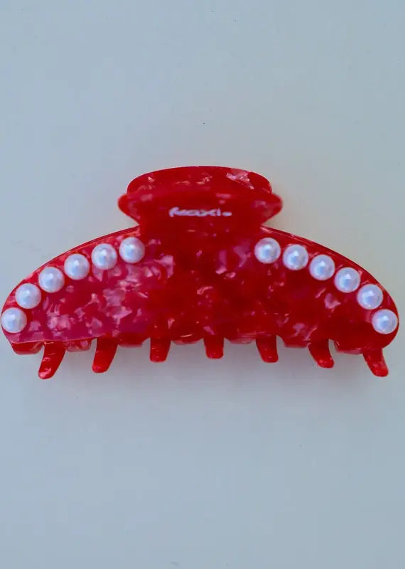 J.HOFFMAN'S Holiday Red Claw Clip- Oversized