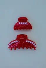 J.HOFFMAN'S Tortoise Red Pearl Claw Clip- Oversized