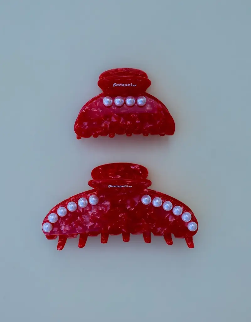 J.HOFFMAN'S Holiday Red Claw Clip- Oversized