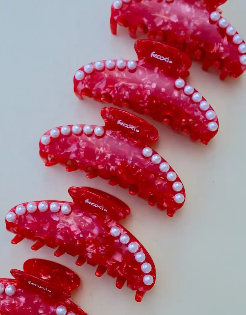 J.HOFFMAN'S Holiday Red Claw Clip- Oversized