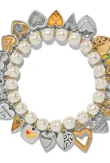 One Heart Pearl Stretch Bracelet