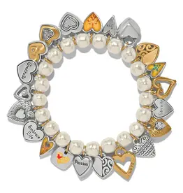 One Heart Pearl Stretch Bracelet