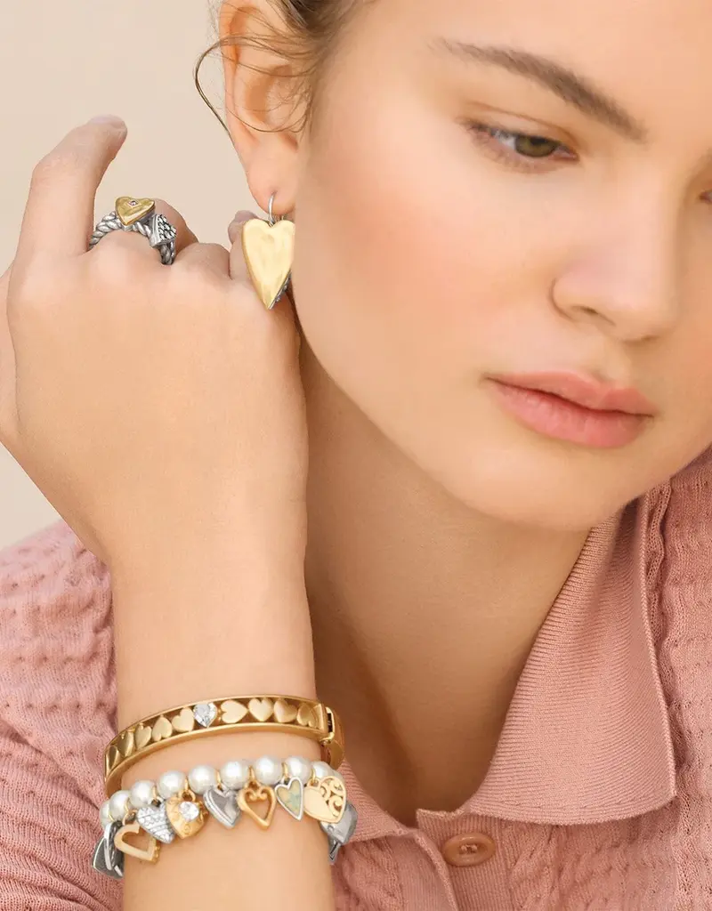 One Heart Pearl Stretch Bracelet