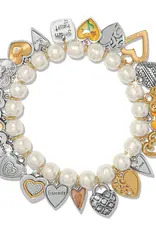 One Heart Pearl Stretch Bracelet