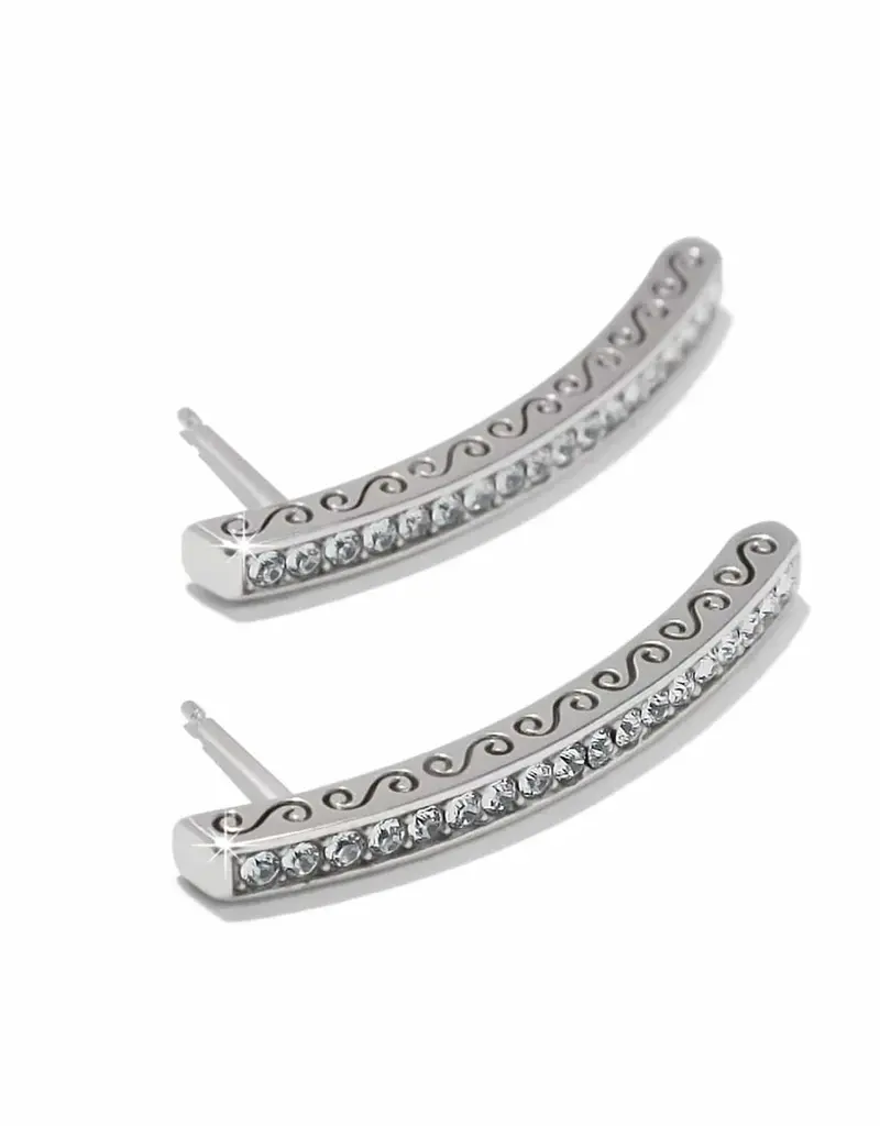 Meridian Geo Bar Post Earring in Silver