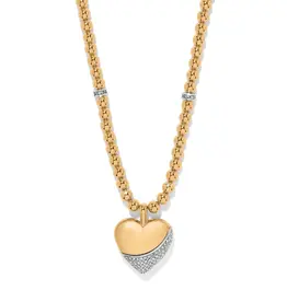 Meridian Petite Wave Heart Necklace in Gold