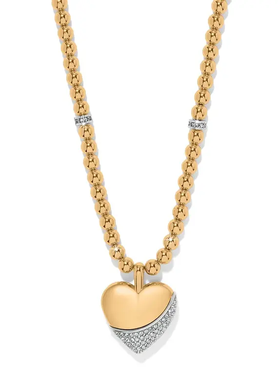 Meridian Petite Wave Heart Necklace in Gold