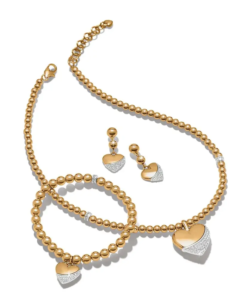 Meridian Petite Wave Heart Necklace in Gold