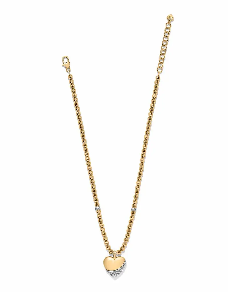 Meridian Petite Wave Heart Necklace in Gold