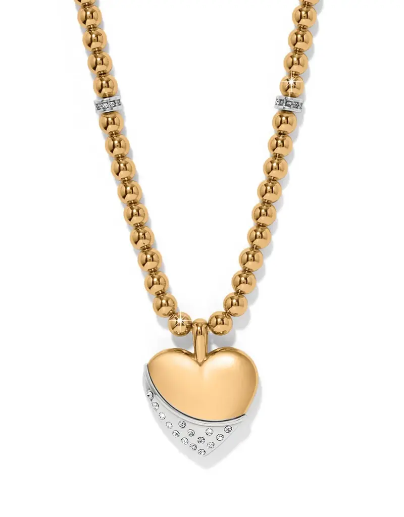 Meridian Petite Wave Heart Necklace in Gold