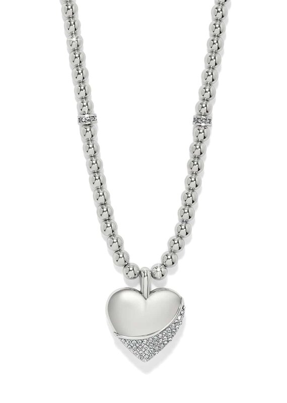 Meridian Petite Wave Heart Necklace in Silver