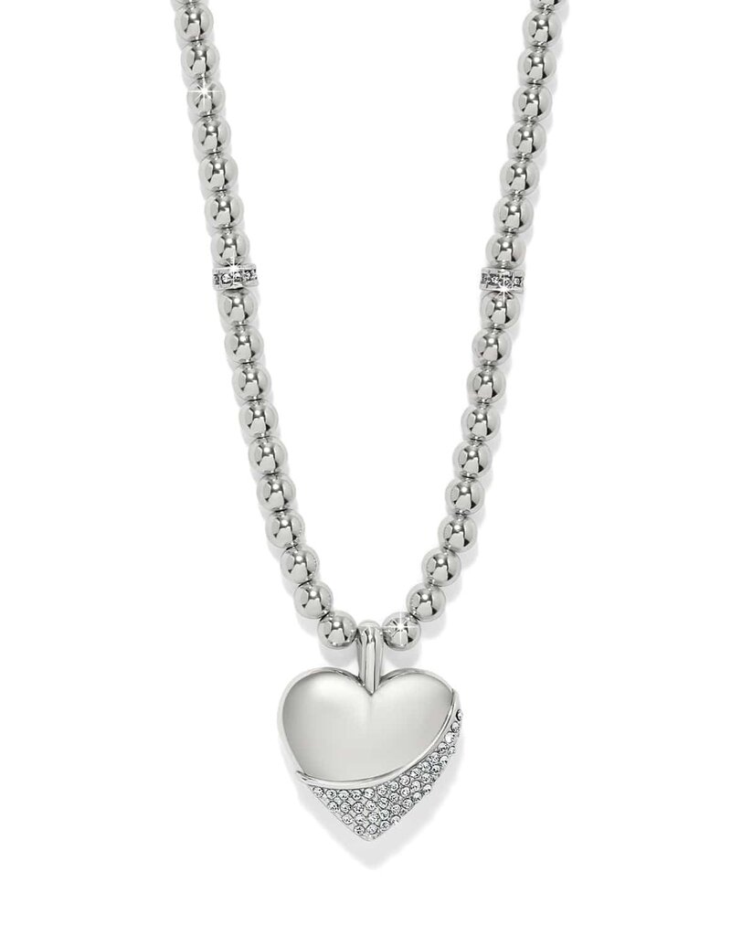 Meridian Petite Wave Heart Necklace in Silver