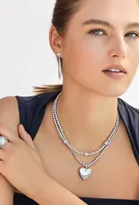 Meridian Petite Wave Heart Necklace in Silver