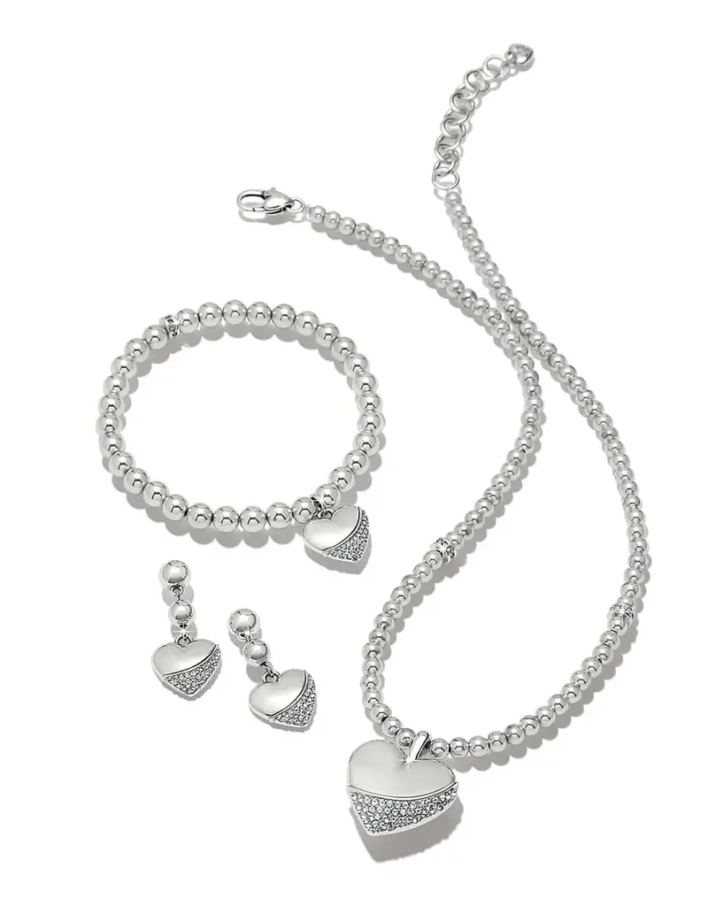 Meridian Petite Wave Heart Necklace in Silver