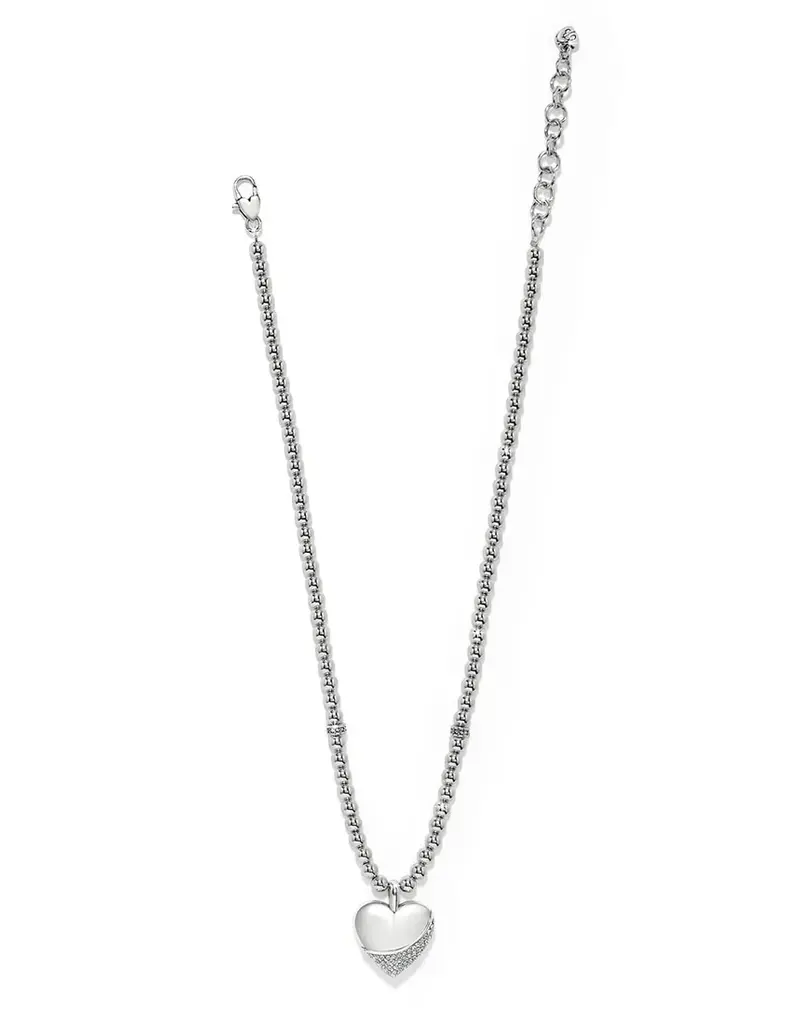 Meridian Petite Wave Heart Necklace in Silver