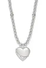 Meridian Petite Wave Heart Necklace in Silver