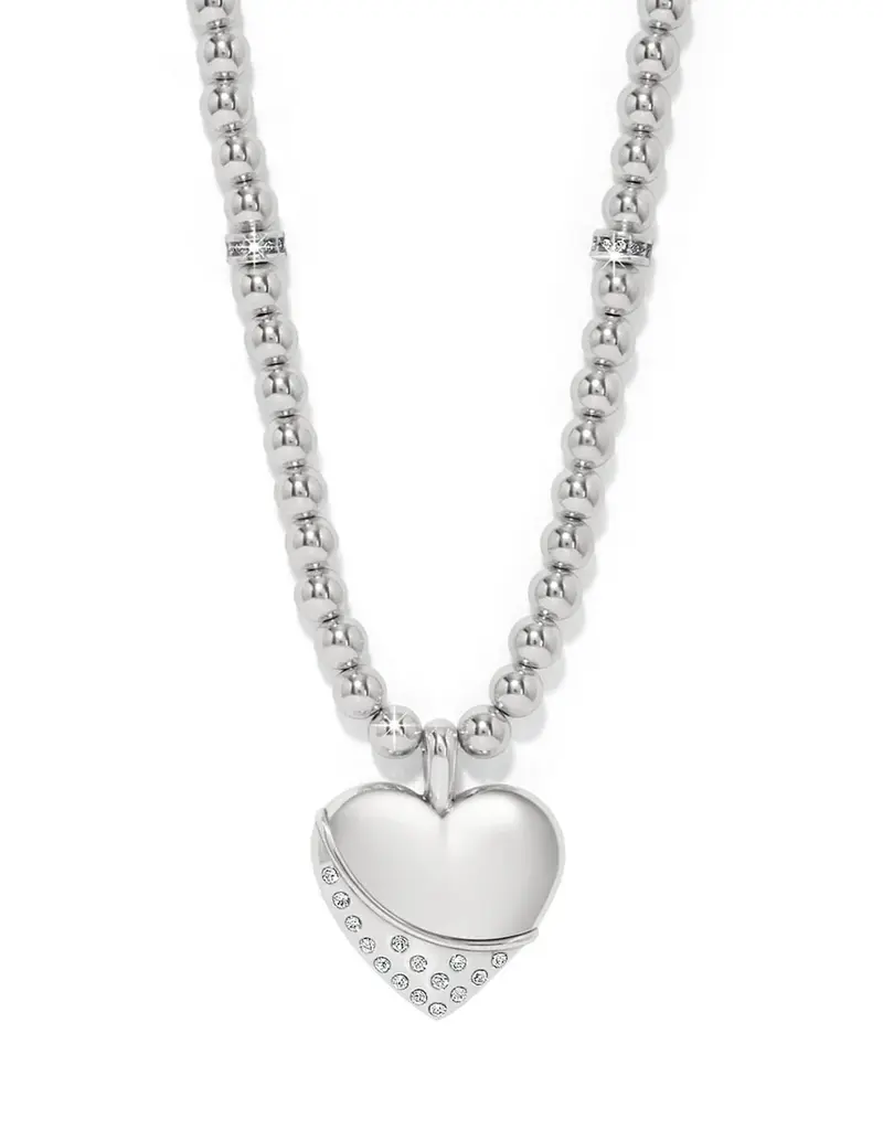 Meridian Petite Wave Heart Necklace in Silver