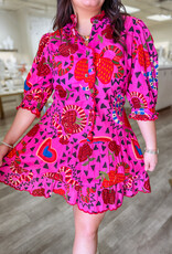 J.HOFFMAN'S Charming Snakes Dress- Hot Pink