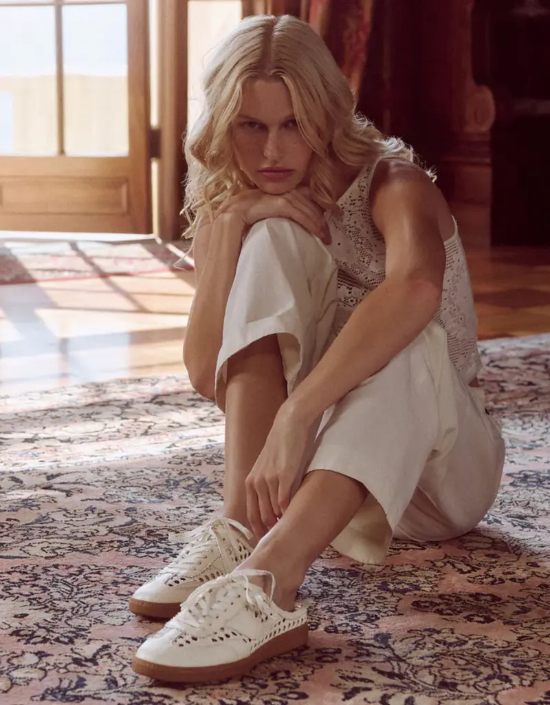 J.HOFFMAN'S Stella Woven Slide- Off White