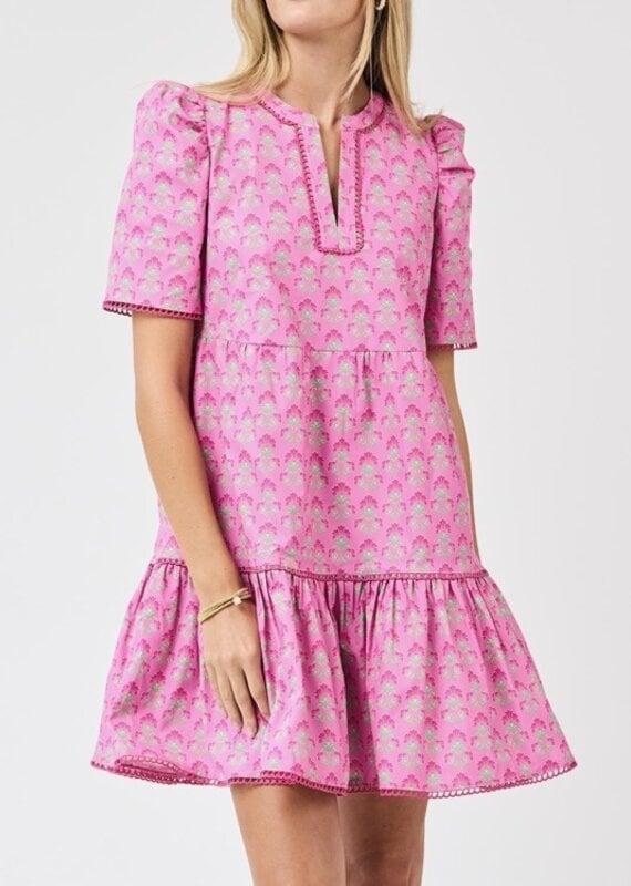J.HOFFMAN'S Adelyn Lillies Dress- Fuschia
