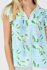 J.HOFFMAN'S Lydia Trellis Ties Top- Blue