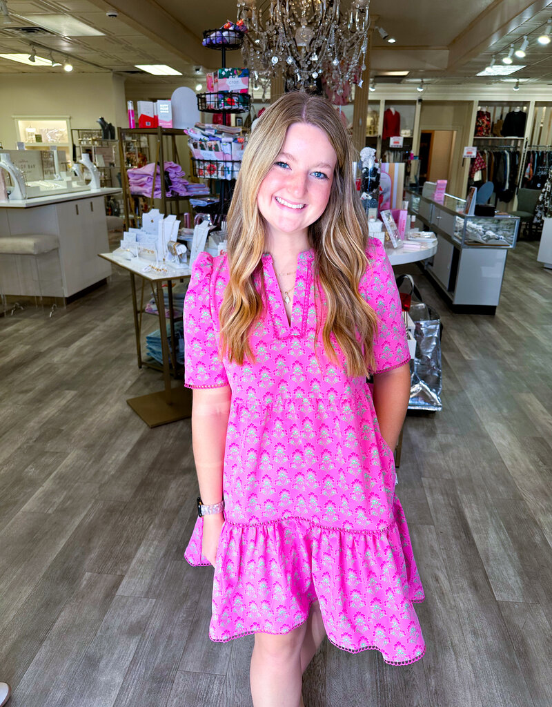 J.HOFFMAN'S Adelyn Lillies Dress- Fuschia