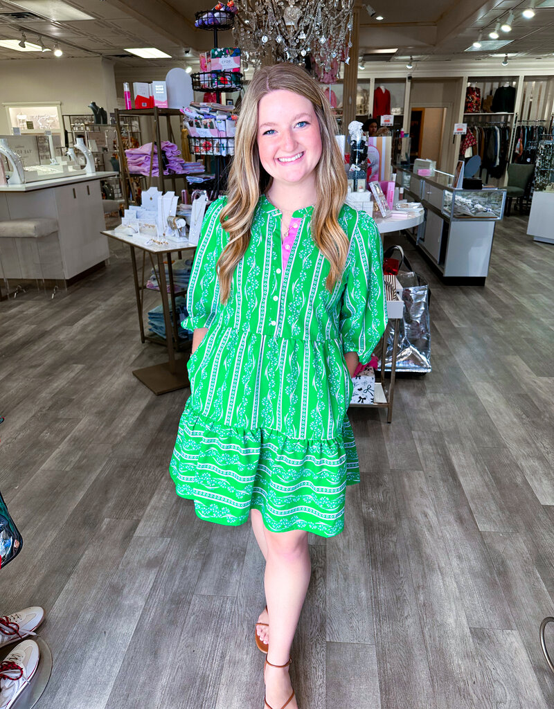 J.HOFFMAN'S Riley Garden Lace Dress- Green