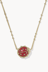KENDRA SCOTT Ladybug Short Pendant Necklace in Red Vermillion Magnesite