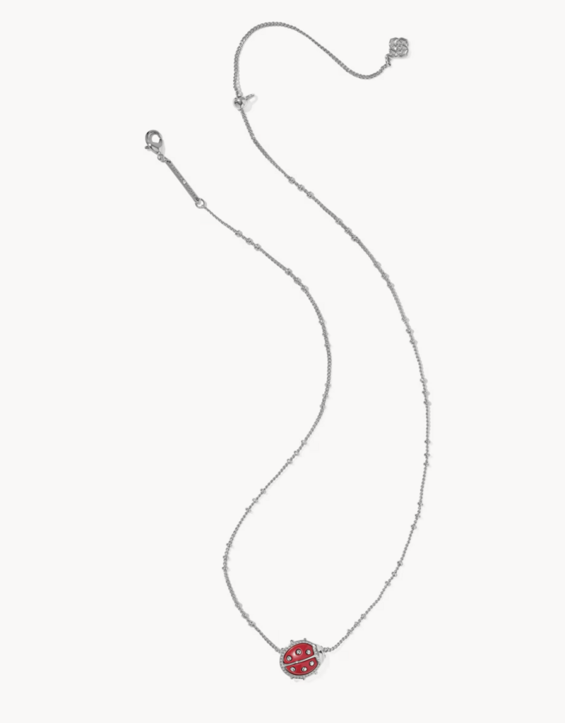 KENDRA SCOTT Ladybug Short Pendant Necklace in Red Vermillion Magnesite
