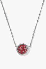 KENDRA SCOTT Ladybug Short Pendant Necklace in Red Vermillion Magnesite