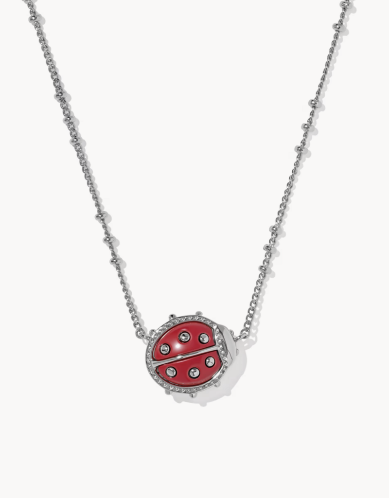 KENDRA SCOTT Ladybug Short Pendant Necklace in Red Vermillion Magnesite