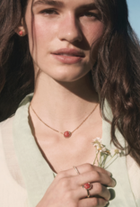 KENDRA SCOTT Ladybug Short Pendant Necklace in Red Vermillion Magnesite