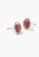 KENDRA SCOTT Ladybug Stud Earrings Red Vermillion Magnesite