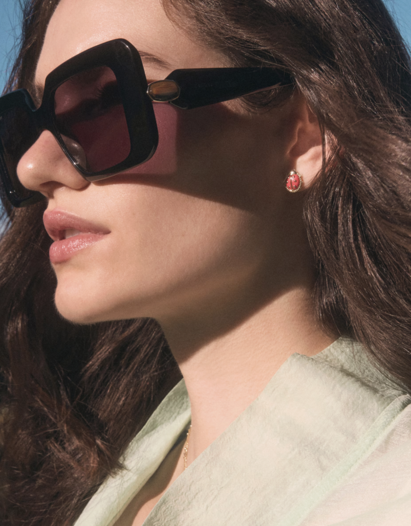 KENDRA SCOTT Ladybug Stud Earrings Red Vermillion Magnesite