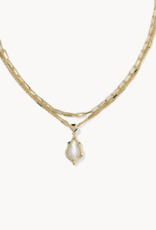 KENDRA SCOTT Adriana Scallop Frame Gold Multi Strand Necklace