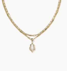 KENDRA SCOTT Adriana Scallop Frame Gold Multi Strand Necklace