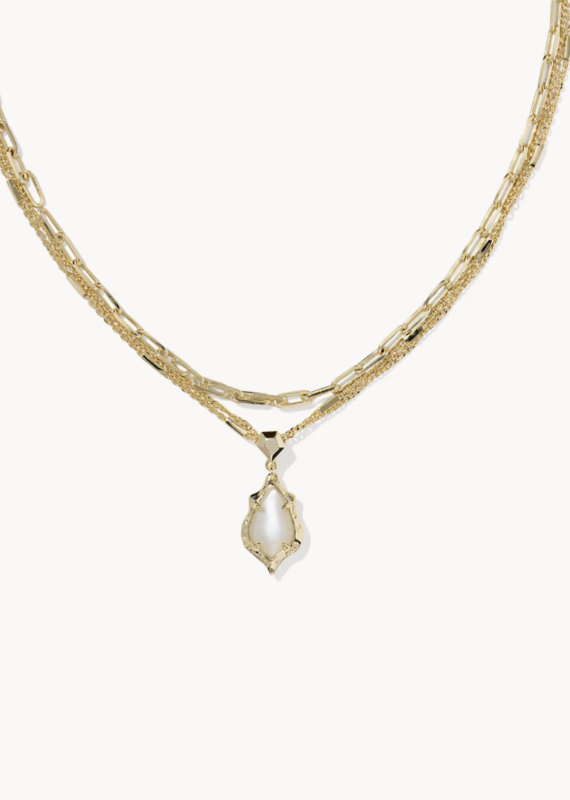 KENDRA SCOTT Adriana Scallop Frame Gold Multi Strand Necklace