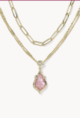 KENDRA SCOTT Adriana Scallop Frame Gold Multi Strand Necklace