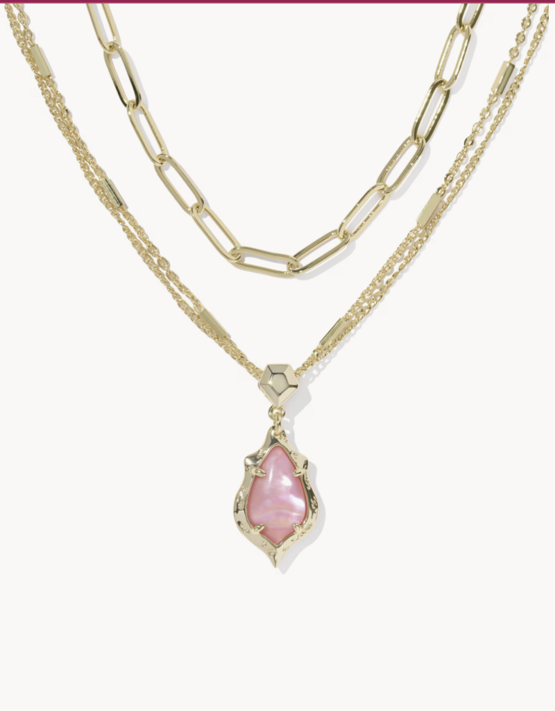 KENDRA SCOTT Adriana Scallop Frame Gold Multi Strand Necklace