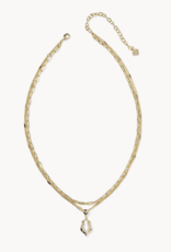 KENDRA SCOTT Adriana Scallop Frame Gold Multi Strand Necklace